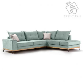 Coltar Stanga Luxury II Ciel - Crem - Negru 290x235x90 cm Coltar Stanga Luxury II Ciel - Crem - Negru 290x235x90 cm