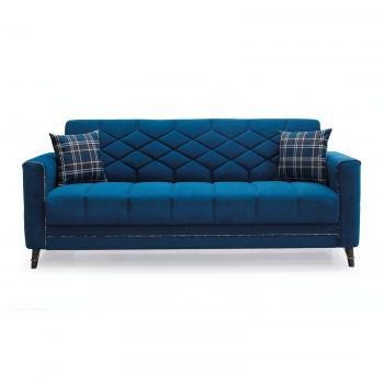 Canapea extensibila ALICE, 3 locuri, cu arcuri si lada pentru depozitare, 225x85x85 cm