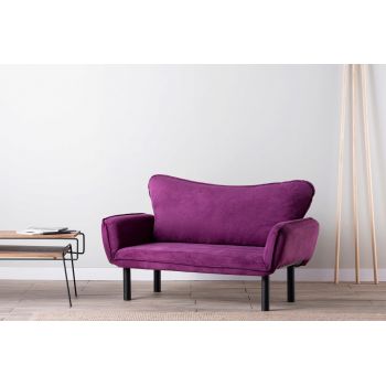 Canapea extensibilă cu 2 locuri, Futon, 859FTN1242, Metal, Mov ieftina