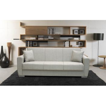 Canapea extensibila cu 3 locuri cu lada de depozitare Divanway, 80x75x210 cm