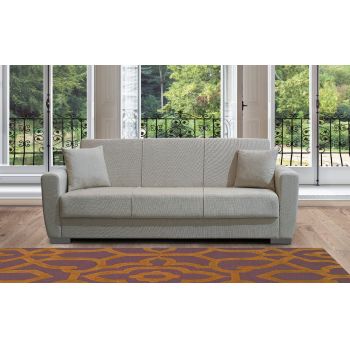 Canapea extensibila cu 3 locuri cu lada de depozitare Divanway, 80x75x210 cm