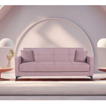 Canapea extensibila Fabio, 3 locuri, 215x82x92 cm, lada depozitare, Mov