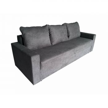 Canapea Extensibila Nico II, 3L, 220x85x75 cm, Stofa Soro 96, Gri Inchis