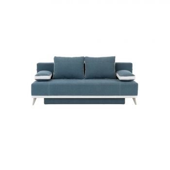Canapea Extensibila Scandic, 200x90x90 cm, Cube 1/Cube 3, Albastru/Gri Deschis