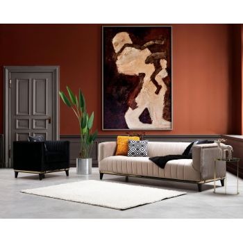 Canapea Fixa cu  3 Locuri Lux  Willy, 222 x 75 x 89 cm