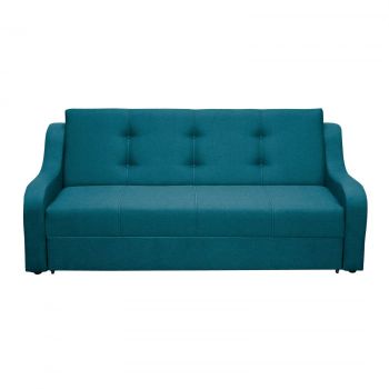 Canapea VALY extensibila, 3 locuri, cu lada depozitare, turcoaz, 215x90x95 cm