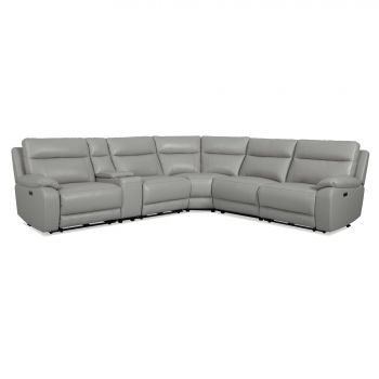 Coltar Cu Recliner Zilina, 332x298x98 cm, Piele Naturala Gri