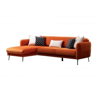 Coltar Sevilla Corner Stanga, Portocaliu, 270 x 85 x 170 cm