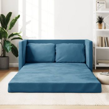 vidaXL Canapea extensibilă de podea 2 în 1, albastru, 122x204x55 cm