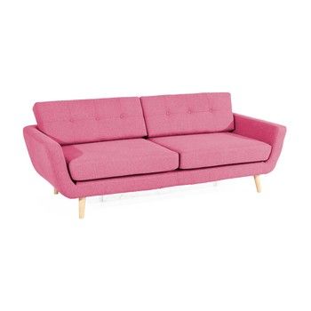 Canapea 3 locuri Max Winzer Melvin, roz fixa