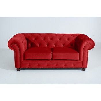 Canapea cu 2 locuri Max Winzer Orleans Velvet, roșu