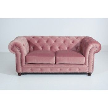 Canapea cu 2 locuri Max Winzer Orleans Velvet, roz