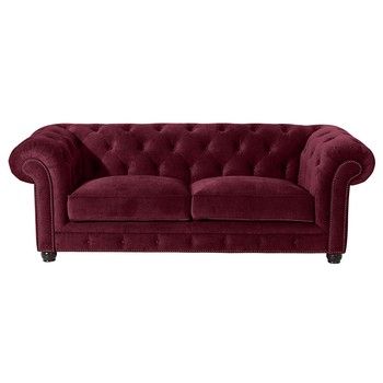 Canapea cu 3 locuri Max Winzer Orleans Velvet, bordo