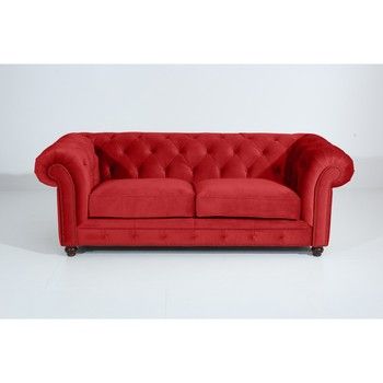 Canapea cu 3 locuri Max Winzer Orleans Velvet, roșu fixa