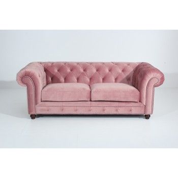 Canapea cu 3 locuri Max Winzer Orleans Velvet, roz