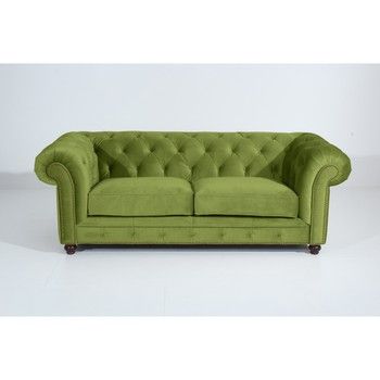 Canapea cu 3 locuri Max Winzer Orleans Velvet, verde fixa