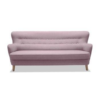 Canapea cu 3 locuri Vivonita Eden, roz fixa