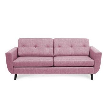Canapea cu 3 locuri Vivonita Harlem, roz deschis fixa