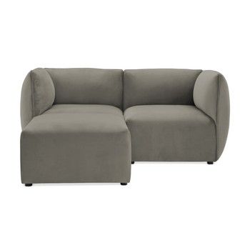 Canapea modulară cu 2 locuri și suport pentru picioare Vivonita Velvet Cube, gri Canapea modulară cu 2 locuri și suport pentru picioare Vivonita Velvet Cube, gri