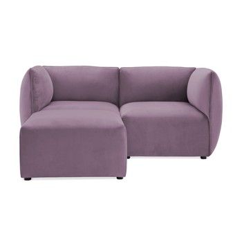 Canapea modulară cu 2 locuri și suport pentru picioare Vivonita Velvet Cube, mov lila Canapea modulară cu 2 locuri și suport pentru picioare Vivonita Velvet Cube, mov lila