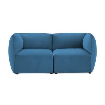 Canapea modulară cu 2 locuri Vivonita Velvet Cube, albastru Canapea modulară cu 2 locuri Vivonita Velvet Cube, albastru