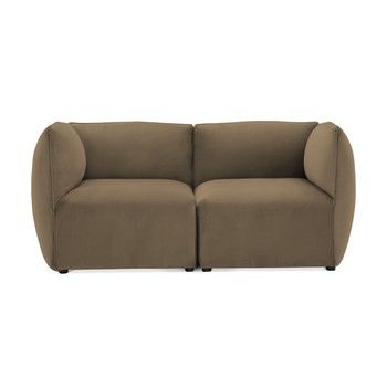 Canapea modulară cu 2 locuri Vivonita Velvet Cube, maro - gri Canapea modulară cu 2 locuri Vivonita Velvet Cube, maro - gri