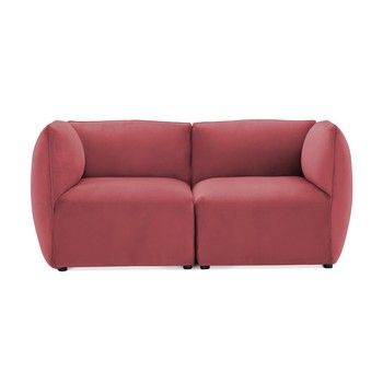 Canapea modulară cu 2 locuri Vivonita Velvet Cube, roșu - roz fixa