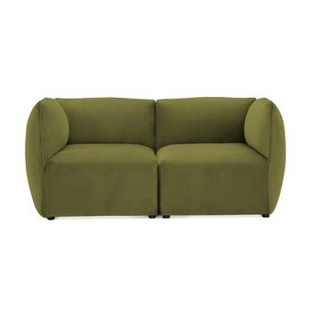 Canapea modulară cu 2 locuri Vivonita Velvet Cube, verde măsliniu Canapea modulară cu 2 locuri Vivonita Velvet Cube, verde măsliniu