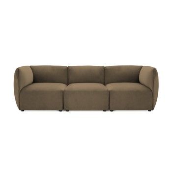 Canapea modulară cu 3 locuri Vivonita Velvet Cube maro - gri Canapea modulară cu 3 locuri Vivonita Velvet Cube maro - gri