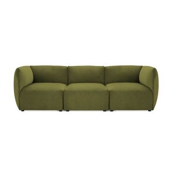 Canapea modulară cu 3 locuri Vivonita Velvet Cube, verde măsliniu Canapea modulară cu 3 locuri Vivonita Velvet Cube, verde măsliniu