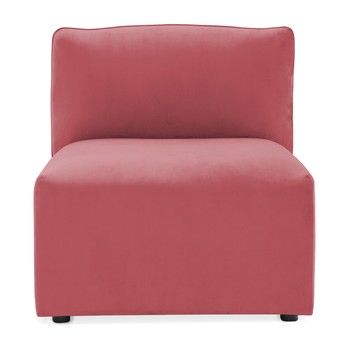 Modul de mijloc pentru canapea Vivonita Velvet Cube, roșu - roz