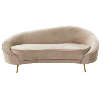 Canapea 3 locuri Amora catifea verde metal auriu 180x81x77cm