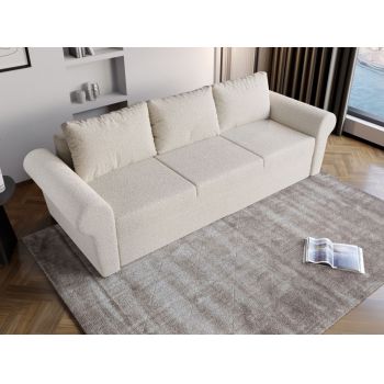 Canapea Extensibila Maroc plusata aspect lana alba