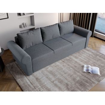 Canapea Extensibila Maroc plusata aspect lana gri