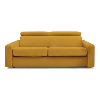 Canapea galben-muștar extensibilă 215 cm Monaco – Bobochic Paris