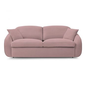 Canapea roz-deschis extensibilă 235 cm Cezanne – Bobochic Paris
