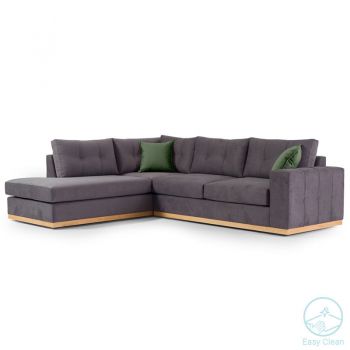 Colțar Boston din material textil 280x225x90cm