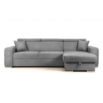 Colțar Extensibil BELLAGIO, șezlong interschimbabil, cu ladă de depozitare, cu tetiere reglabile, 280x170x100 cm