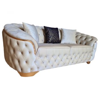 Canapea Fixa Okyanus, 210x100x75cm, 2 locuri, Luna V-03 Beige, Glasspandoor la reducere