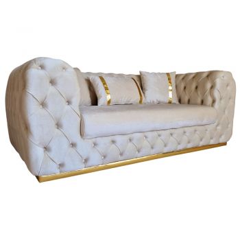 Canapea Fixa Tokyo, 210x100x75cm, 2 locuri, Luna V-01 Beige, Glasspandoor la reducere