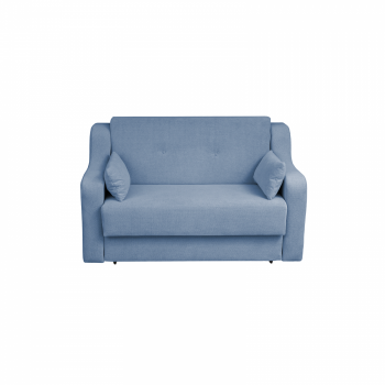 Canapea GINA II extensibila, 2 locuri, cu arcuri si lada depozitare, albastru deschis, 155x100x95 cm
