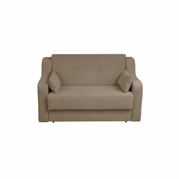 Canapea GINA II extensibila, 2 locuri, cu arcuri si lada depozitare, maro deschis, 155x100x95 cm