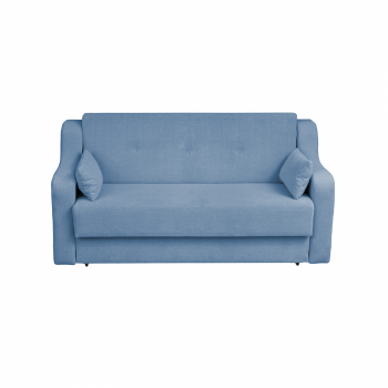 Canapea GINA XL II extensibila, 3 locuri, cu arcuri si lada depozitare, albastru deschis, 190x100x95 cm