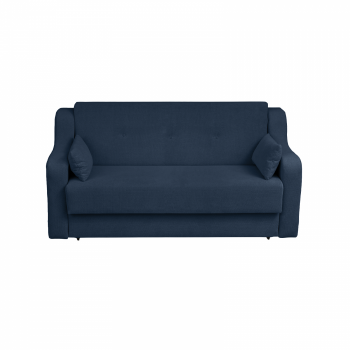 Canapea GINA XL II extensibila, 3 locuri, cu arcuri si lada depozitare, albastru inchis, 190x100x95 cm