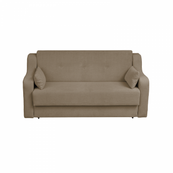 Canapea GINA XL II extensibila, 3 locuri, cu arcuri si lada depozitare, maro deschis, 190x100x95 cm