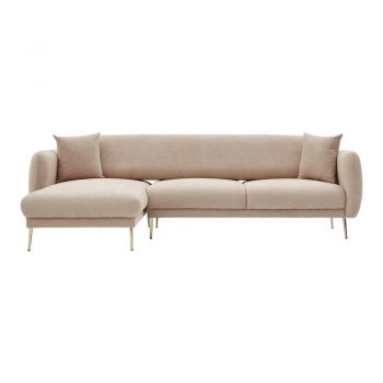 Colțar bej (cu colț pe partea stângă/cu șezlong) Simena – Balcab Home