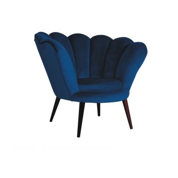 Fotoliu tapitat Magnolia Velvet Venge/Bleumarin 86 – l85 x L95 x H76 cm
