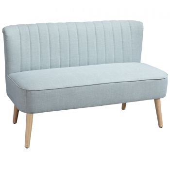 HOMCOM Canapea cu 2 Locuri din Material Textil fără Brațe, Canapea  cu Picioare din Lemn, 117x56,5x77 cm, Verde | Aosom Romania