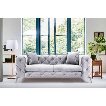 Canapea 2 locuri Adbul Gri deschis 202x60 cm