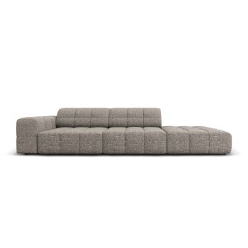 Canapea 3 locuri cotiera dreapta, Jennifer-140, Micadoni Home, 262x102x70 cm, tesatura chenille din poliester, gri